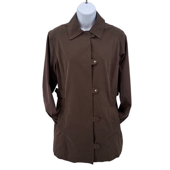 Columbia Brown Full Zip Jacket Coat Womens XS Snap Front Mid Length Regular Fit - Picture 5 of 12